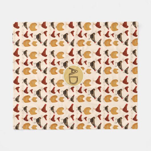 Ferme Hen | Poulets de couverture de monogramme (Devant (Horizontal))
