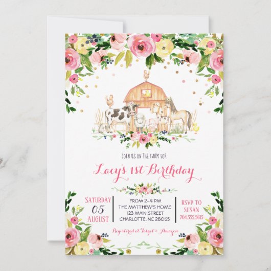 ferme Invitation d'anniversaire, invitation d'anni (Devant)