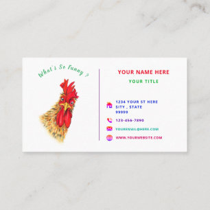 Ferme joyeuse avec Carte de visite de coq amusant