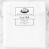 Ferme Lait frais Grange Carré Étiquette (Sac)