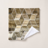 Ferme moderne Brown bois Motif géométrique (Gant de toilette)