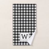 Ferme moderne Buffle noir Plaid Monogramme (Serviette à main)