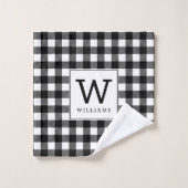 Ferme moderne Buffle noir Plaid Monogramme (Gant de toilette)