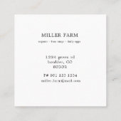 Ferme Moderne Carte de visite de la ferme de poule (Dos)