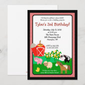 Ferme Old MacDonald EIEIO Invitation d'anniversair (Devant / Derrière)
