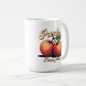 Ferme Pêche fraîche café Mug (Devant droit)