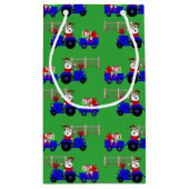 Ferme Père Noël Sur Tracteur Avec Cadeaux Sac Cade (Dos)