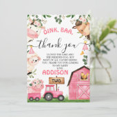 Ferme Pink Grange Tracteur Anniversaire Carte de r (Debout devant)