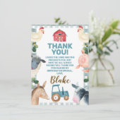 Ferme Plaid Bleue Et Carte de remerciements Tracte (Debout devant)