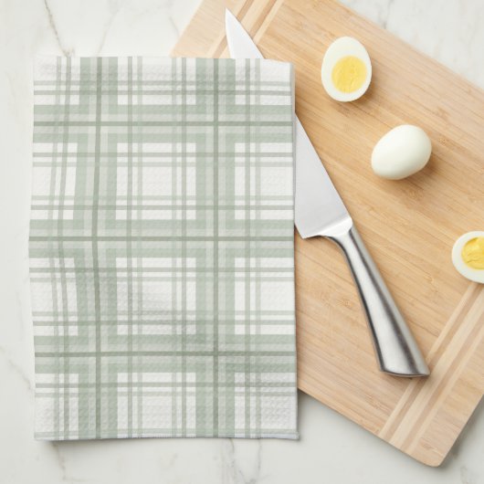 Ferme Plaid Sage Green, Crème Serviettes de cuisin (Quart Plié)