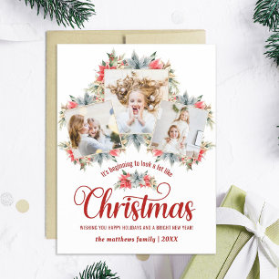 Ferme Poinsettia 3 Photo Collage Carte magnétique