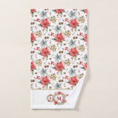 Ferme Poinsettia Rustique Noël Monogramme (Serviette à main)