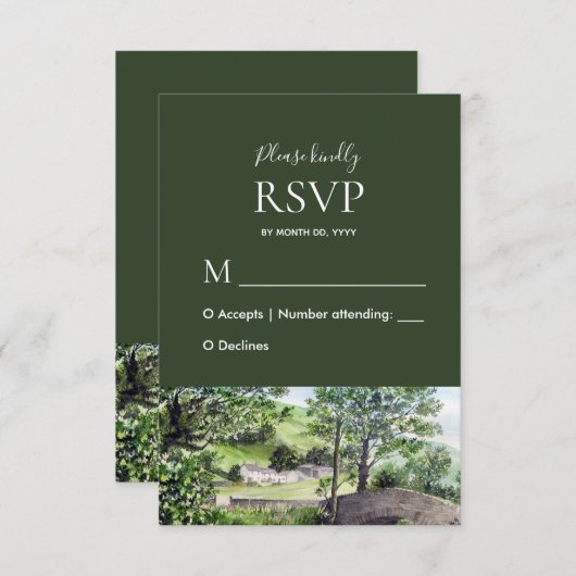 Ferme près de Thirlmere Mariage Réponse RSVP (Devant / Derrière)