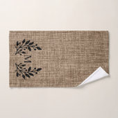 Ferme Rustique Burlap Laurel Monogram Main Towe (Serviette à main)