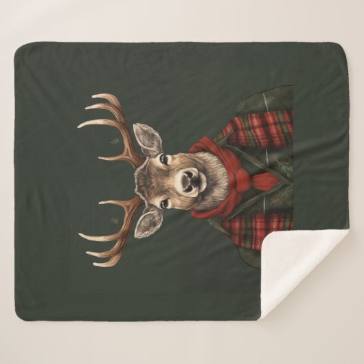 Ferme Rustique Plaid Deer Et Vert (Devant (Horizontal))