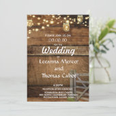 Ferme Rustique Porte en Bois Faire-part de mariage (Debout devant)