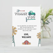 Ferme Sketchy Green Tractor Carte de remerciements (Debout devant)