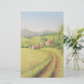 Ferme toscane, Italie en papeterie en pastel (Debout devant)