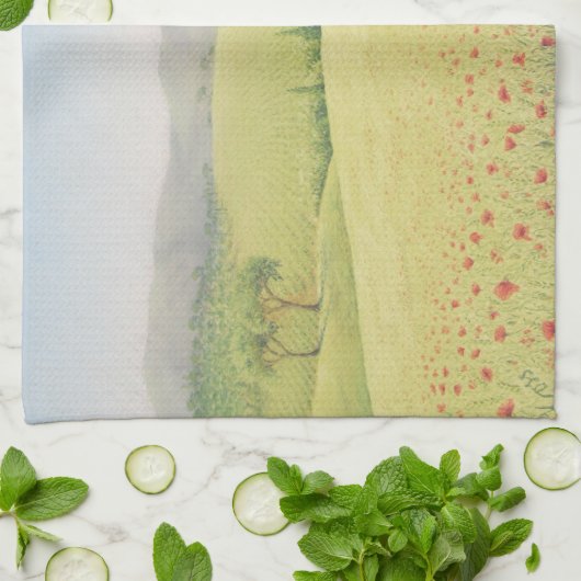 Ferme toscane, Italie en serviette de thé en (Plié)