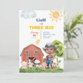 Ferme Trois I-E-I-O 3e anniversaire Invitation pho (Debout devant)