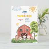 Ferme Trois I-E-I-O 3e Invitation d'anniversaire (Debout devant)