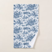 Ferme vintage Rustique Français Toile Bleu & Blanc (Serviette à main)