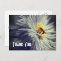 Fermer Abeille sur carte postale Merci Fleur