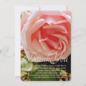 Fermer la Carte de remerciements rose Rose (Devant)