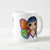 Fermer la femme avec papillon ailes spécialité Mug (Devant droit)