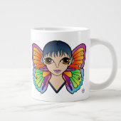 Fermer la femme avec papillon ailes spécialité Mug (Droite)