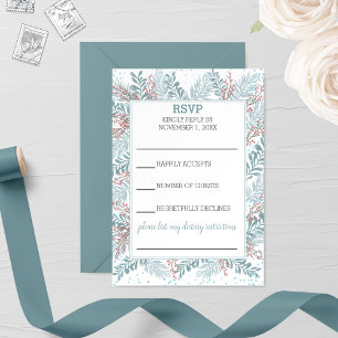 Fermes de neige Mariage d'hiver Carte RSVP