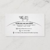 Fermes laitières, bétail, agriculture, Carte de vi (Dos)