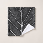 Fermeture de la feuille brillante noire et blanche (Gant de toilette)