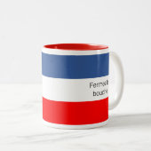 Fermez la bouche Franse vlag Tweekleurige Koffiemok (Voorkant rechts)