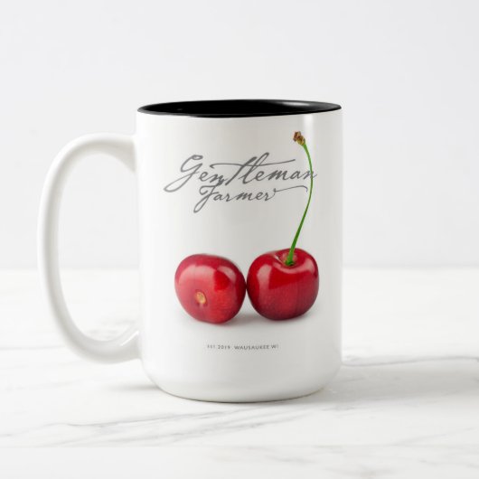 Fermier de 15 oz. Mug de café (cerise) (Gauche)