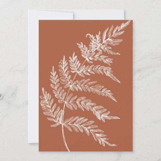 Fern Botanical Sage Faire-part de mariage (Dos)
