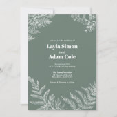 Fern Botanical Sage Faire-part de mariage (Devant)