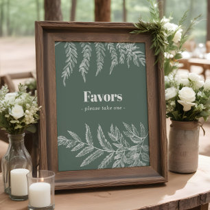Fern Botanical Shower of Wedding Favor Sign Poster