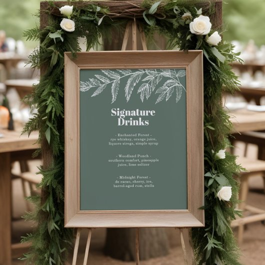 Fern Botanische Bos Signature Dranken Menu Poster
