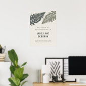 Fern Botanische Moderne Minimale Bosbouw Bruiloft Poster (Thuiskantoor)