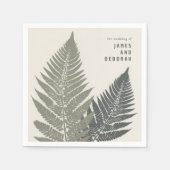 Fern Botanische Moderne Minimale Bosbouw Bruiloft Servet (Voorkant)