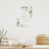 Fern Eucalyptus Greenery Fauna Verloving Welkom Poster (Keuken)