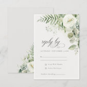 Fern Eucalyptus Greenery Foliage Wedding RSVP Kaart (Voorkant / Achterkant)