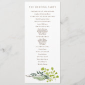 Fern Eucalyptus Hand-Drawn Greenery Wedding Programma (Achterkant)