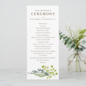 Fern Eucalyptus Hand-Drawn Greenery Wedding Programma (Staand voorkant)