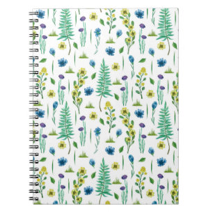 Fern Flowers Naadloze Natuur Patroon Notitieboek