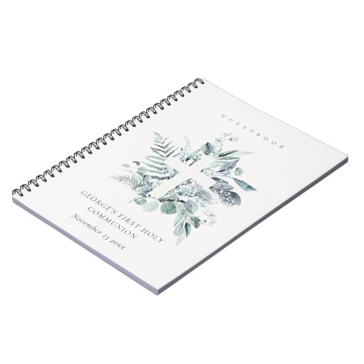 Fern Foliage Cross First Heilige Communistische Gu Notitieboek (Linkerzijde)