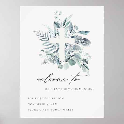 Fern Foliage Cross First Poster (Voorkant)