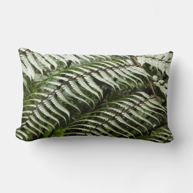 Fern Fronds II Donkere groene Natuur Kussen (Voorkant)