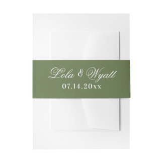 Fern Green Elegant Wedding Uitnodigingen Wikkel